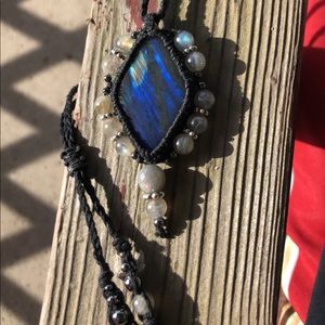 Handmade Macrame labradorite Crystal Talisman